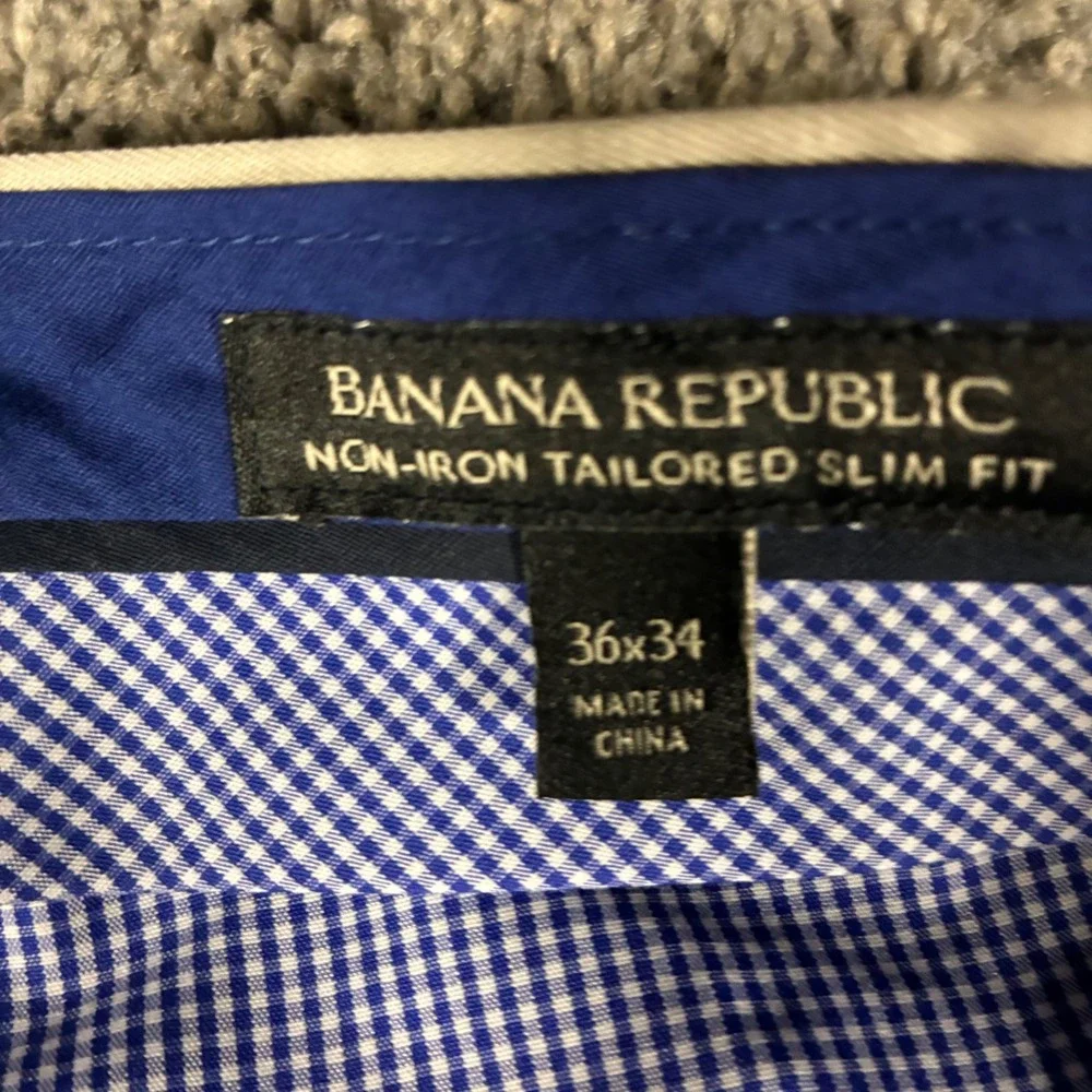 Banana Republic Non-Iron Tailored Slim Fit Chinos Khaki Tan 36x34 Career Office
